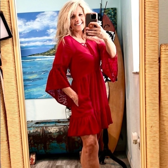 ⭐️Band of Gypsies, Lovely Boho Dressw/POCKETS,Complete Slip-Dress Lining,Fun! - Picture 11 of 15